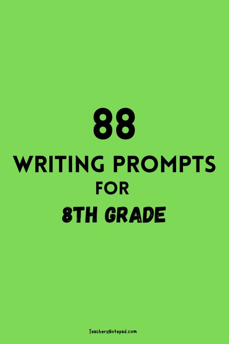 88 Writing Prompts for 8th Grade Teacher s Notepad