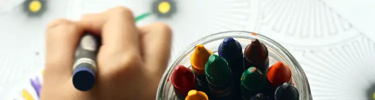 Child using crayons
