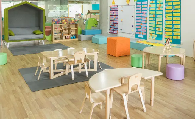 Modern kindergarten classroom