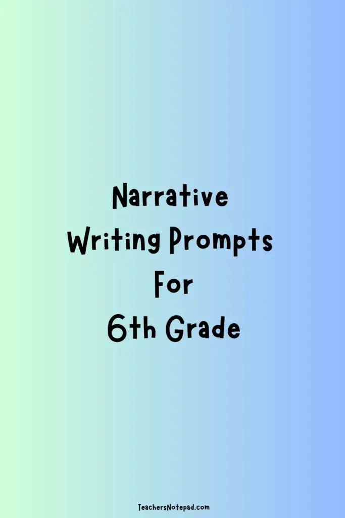 writing a personal narrative 6th grade