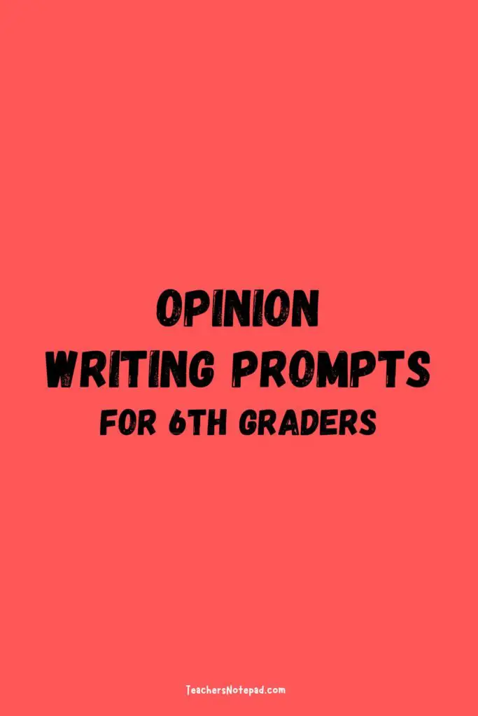 good writing topics for 6th graders